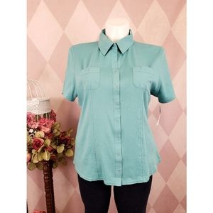 🆕️ Style & Co. | Blue / Green Button Down Top